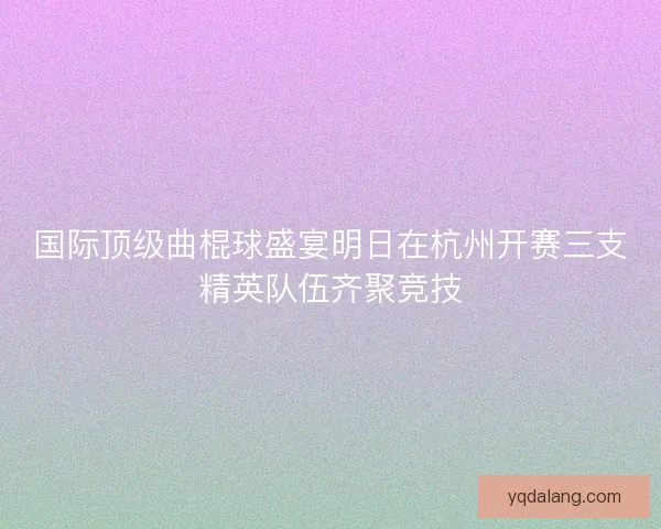 国际顶级曲棍球盛宴明日在杭州开赛三支精英队伍齐聚竞技 国际顶级曲棍球盛宴明日在杭州开赛三支精英队伍齐聚竞技